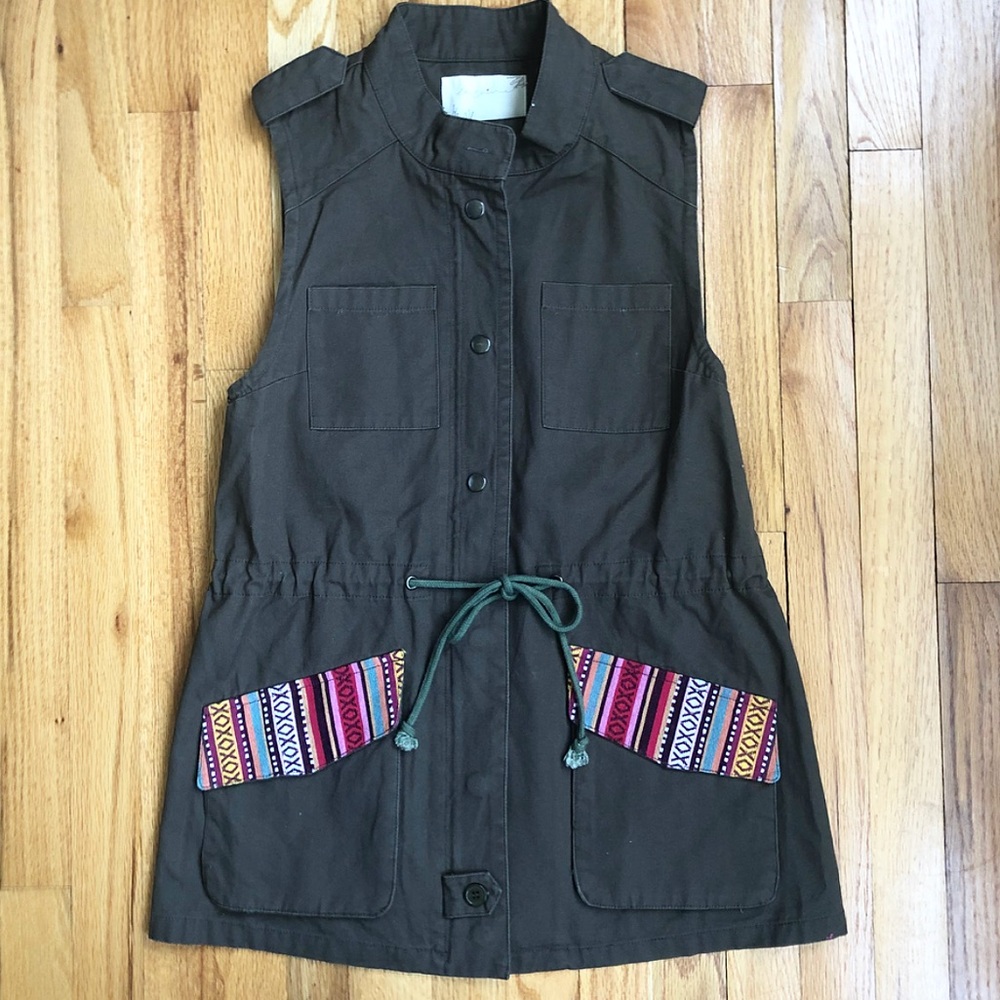 Western Downtown Cowgirl Army Green Vest. Size S.